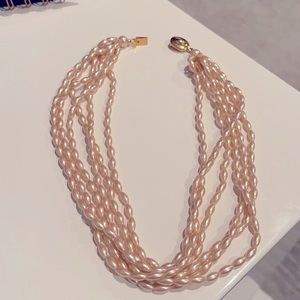 Multi-strand necklace Ann Taylor soft pink